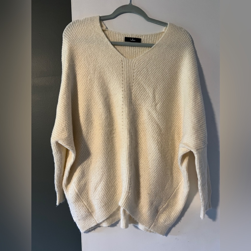 Lulus cream v neck sweater